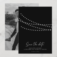 Moderne minimale Lichterketten-Foto Save the Date