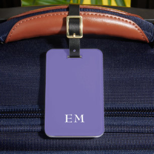 Moderne minimale Lila Mit Monogramm Initialen Gepäckanhänger
