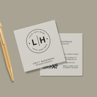 Moderne minimale Logo-QR Quadratische Visitenkarte