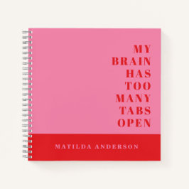 Moderne minimale lustige rote, rosa Typografie Notizbuch