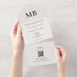 Moderne minimale Mikro-Hochzeit Alles-in-einer-Ein All In One Einladung