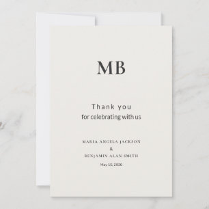 Moderne Minimale Mikro-Hochzeit Dankeskarte