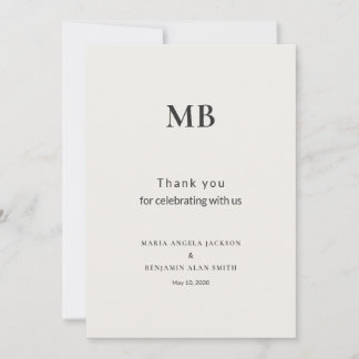 Moderne Minimale Mikro-Hochzeit Dankeskarte