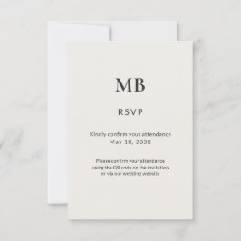 Moderne Minimale Mikro-Hochzeit RSVP Karte
