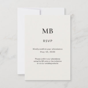Moderne Minimale Mikro-Hochzeit RSVP Karte