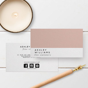 Moderne minimale Millenniums-Blush Pink Social Med Visitenkarte