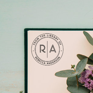 Moderne Minimale Monogramm Aus der Bibliothek von Gummistempel