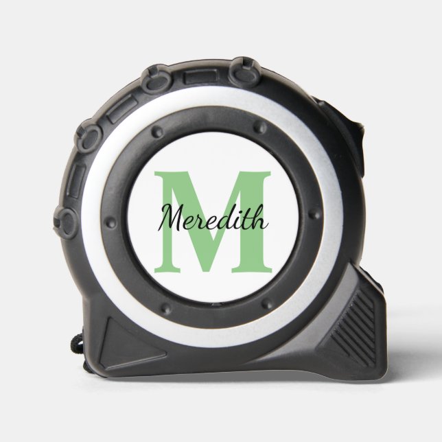 Moderne minimale Monogramm-Personalisierte Namensa Maßband (Vorderseite)