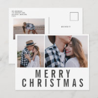 Moderne minimale Multi-Foto Schwarz-weiße Weihnach