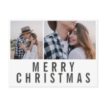 Moderne minimale Multi-Foto Schwarz-weiße Weihnach