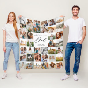 Moderne minimale Multi-Foto-Script Papa Geschenk F Fleecedecke