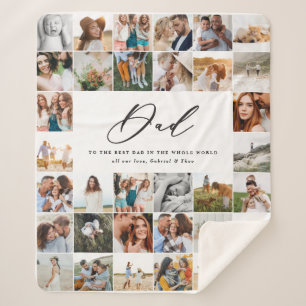 Moderne minimale Multi-Foto-Script Papa Geschenk F Sherpadecke