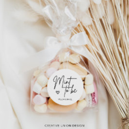 Moderne Minimale Münze als Gastgeschenk Hochzeit Runder Aufkleber