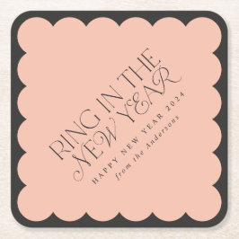 Moderne minimale Neujahr schwarze Feiertage weitab Rechteckiger Pappuntersetzer