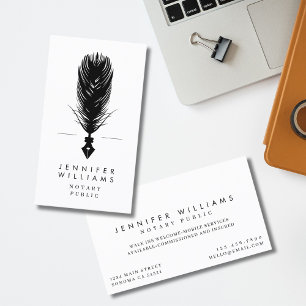 Moderne minimale Notar öffentliche Quill Feather Visitenkarte
