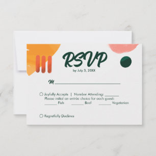 Moderne minimale Pinselstriche RSVP Karte