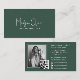 Moderne minimale professionelle Geschäftsfoto-QR-C Visitenkarte
