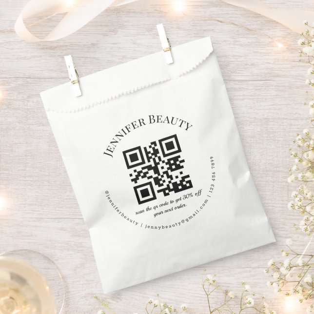 moderne minimale QR-Code kleine Unternehmen Geschenktütchen (Ausgeschnitten)