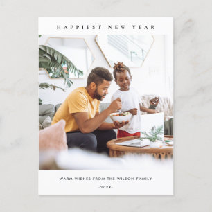 MODERNE MINIMALE REINE INDIVIDUELLE FOTO GLÜCKLICH FEIERTAGSPOSTKARTE