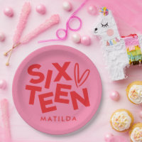 Moderne minimale rosa Typografie 16. Geburtstag