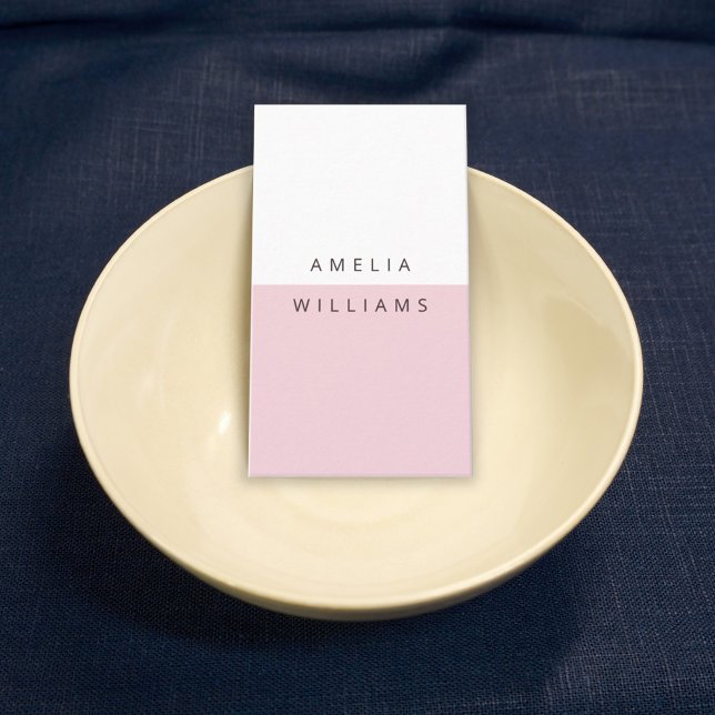 Moderne Minimale Rose Rosa Visitenkarte (Von Creator hochgeladen)