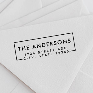 Moderne minimale Rücksendeadresse von Familienname Permastempel