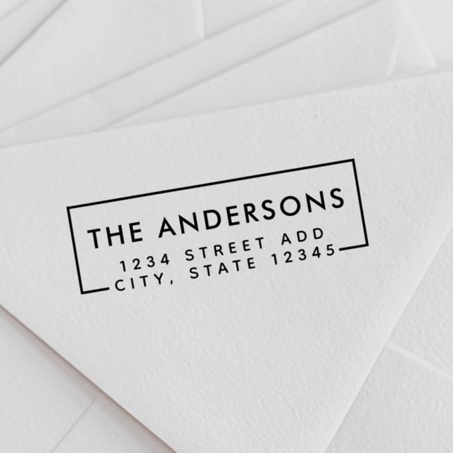 Moderne minimale Rücksendeadresse von Familienname Permastempel (Von Creator hochgeladen)