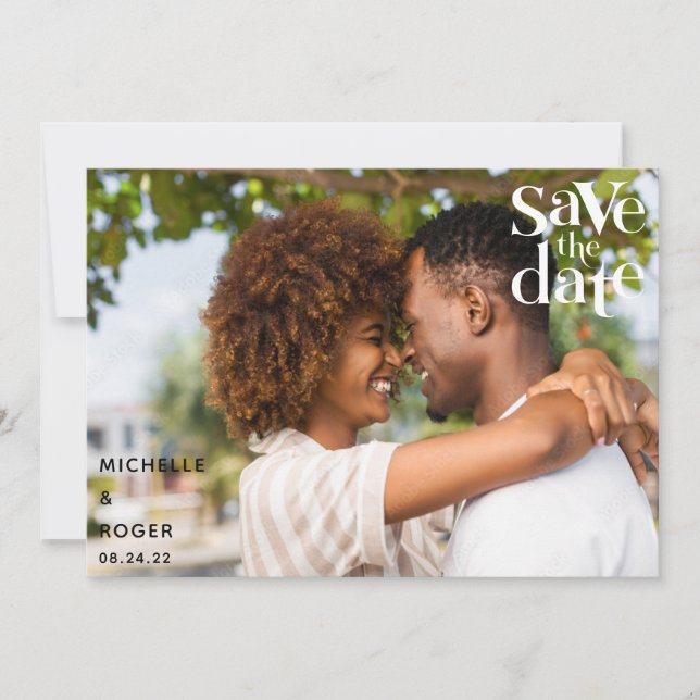 moderne minimale rustikale Foto Save the Date Card (Vorderseite)