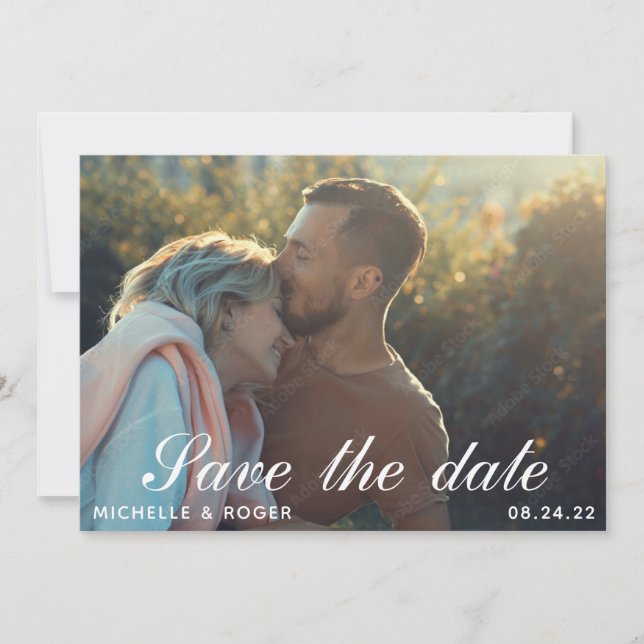 moderne minimale rustikale Foto Save the Date Card (Vorderseite)
