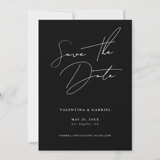 Moderne minimale Save the Date Einladung (Rückseite)