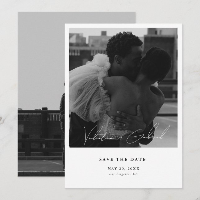 Moderne minimale Save the Date Einladung (Vorne/Hinten)