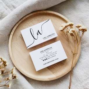 Moderne minimale schlichte Schwarz-weiße Visitenkarte