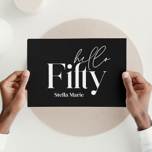 Moderne minimale schwarz-weiß einfach 50. Geburtst Einladung