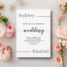 Moderne, minimale Schwarz-Weiß-Hochzeit