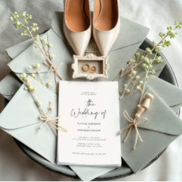 Moderne minimale Schwarz-weiße Detail QR Code Hoch Einladung