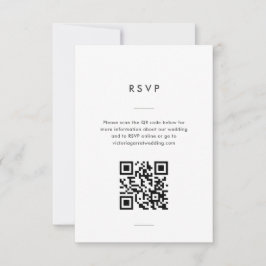 Moderne minimale Schwarz-weiße Skripthochzeit RSVP Karte