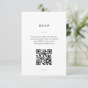 Moderne minimale Schwarz-weiße Skripthochzeit RSVP Karte