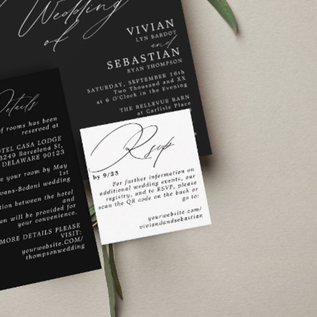 Moderne minimale Schwarz-weiße UAWG QR-Code-Karte Begleitkarte (Von Creator hochgeladen)