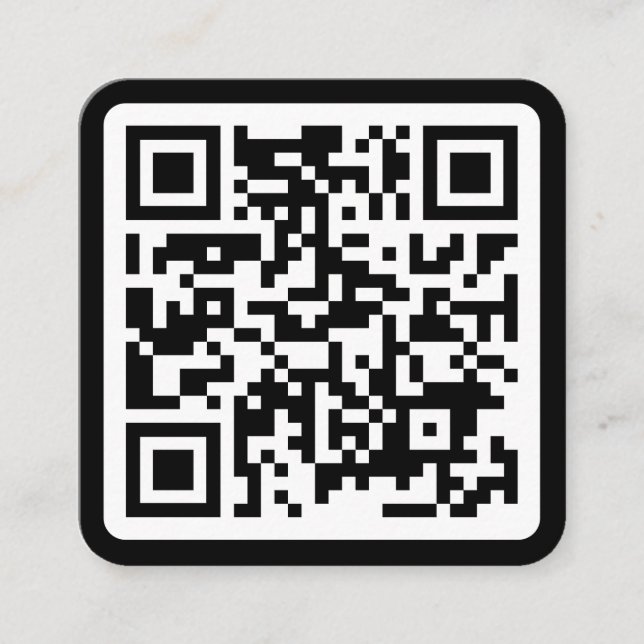 Moderne minimale schwarze QR-Code für soziale Medi Quadratische Visitenkarte (Vorderseite)
