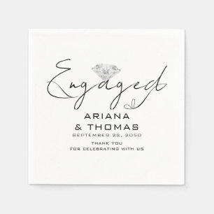 Moderne Minimale Script-Engagement Party Serviette