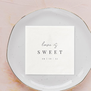 Moderne Minimale Script-Liebe ist Sweet Wedding Serviette