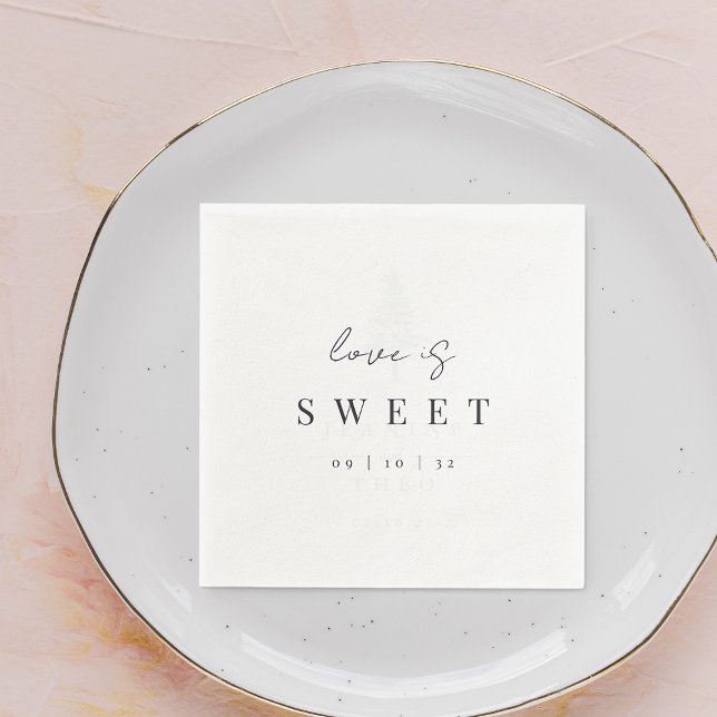 Moderne Minimale Script-Liebe ist Sweet Wedding Serviette (Von Creator hochgeladen)