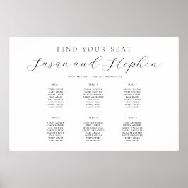 Moderne, minimale Sechs-Tisch-Seekarte Hochzeiten Poster