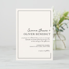 Moderne minimale Skriptrahmen-Hochzeitseinladung Einladung