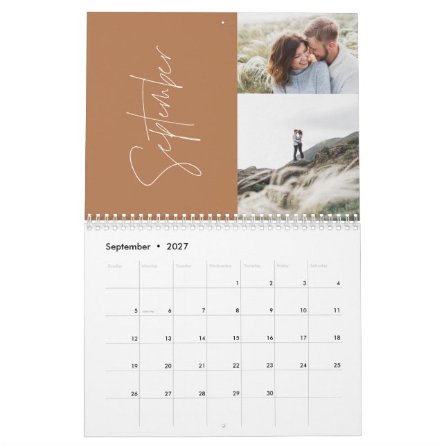 Moderne minimale Terracotta 2 Foto Kalender (Sep 2027)