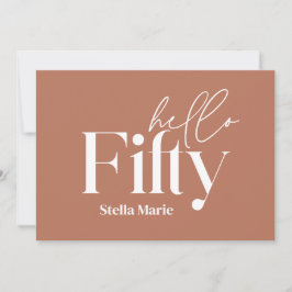 Moderne minimale Terracotta einfache 50. Geburtsta Einladung