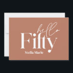 Moderne minimale Terracotta einfache 50. Geburtsta Einladung<br><div class="desc">Moderne minimale Typografie einfache Terrakotta und weiß 50. Geburtstagseinladung. Teil einer zeitgenössischen Sammlung.</div>