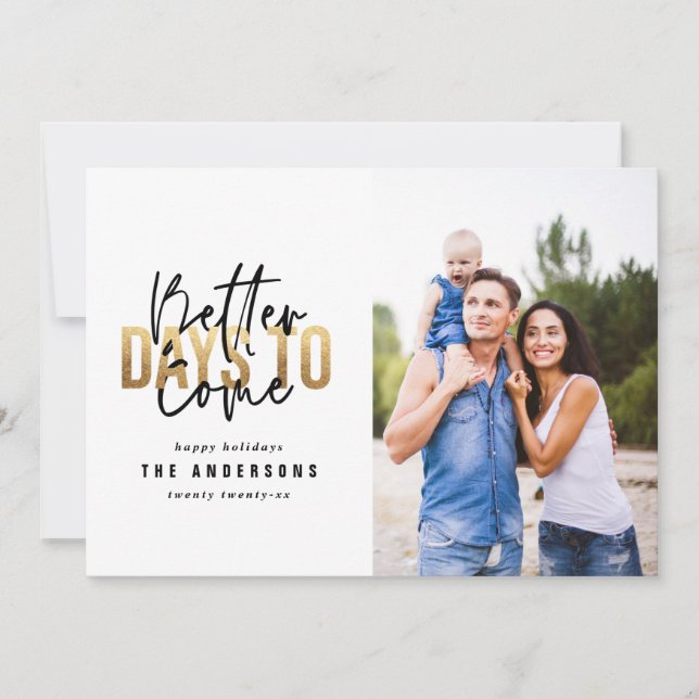 Moderne minimale Typografie Chic Gold Weihnachten (Vorderseite)