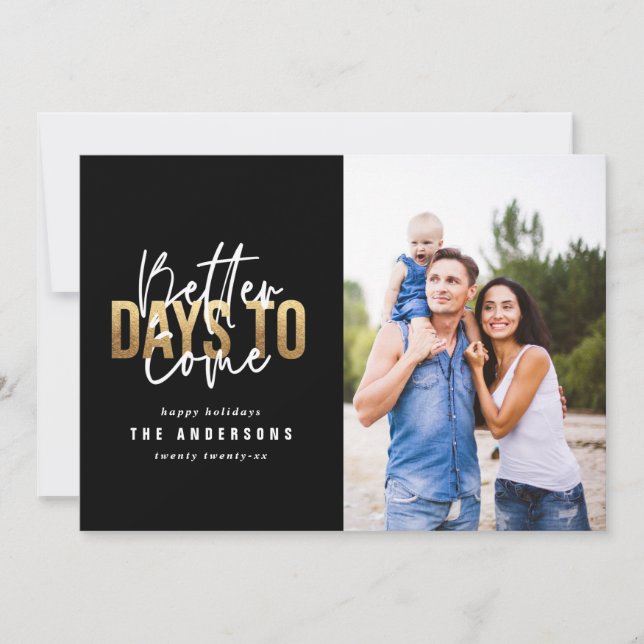 Moderne minimale Typografie Chic Gold Weihnachten (Vorderseite)