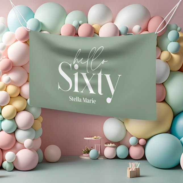 Moderne minimale Typografie, einfach 60. Geburtsta Banner (Von Creator hochgeladen)